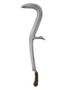 Northern Gbaya, Makaa throwing knife 03, Cameroon, Gabon